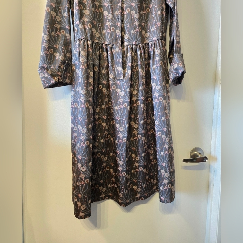 Brooks Brothers Resort 2017 Cherry Blossom 100% Cotton Lightweight Midi Dress - Picture 5 of 8